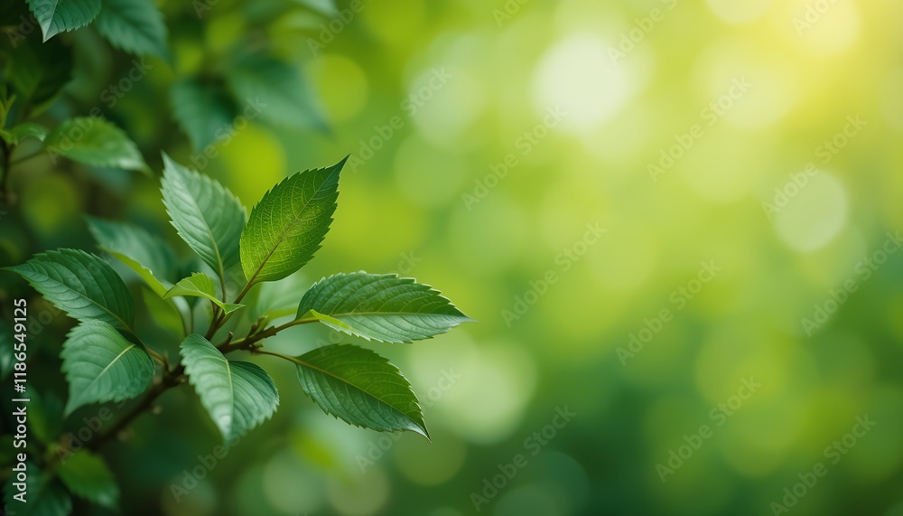 Modern Close-Up of Leaves on Blurred Green Background Premium Banner Poster Generative AI Modern Close-Up of Leaves on Blurred Green Background Premium Banner Poster Generative AI
