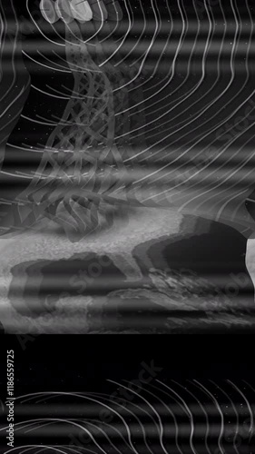 Retro antenna, bad signal. A retro-style global broadcasting tower.