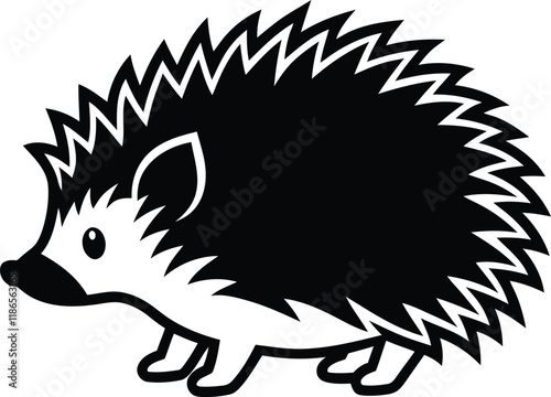 Hedgehog vector art, hedgehog silhouette vector illustration, hedgehog line art vector