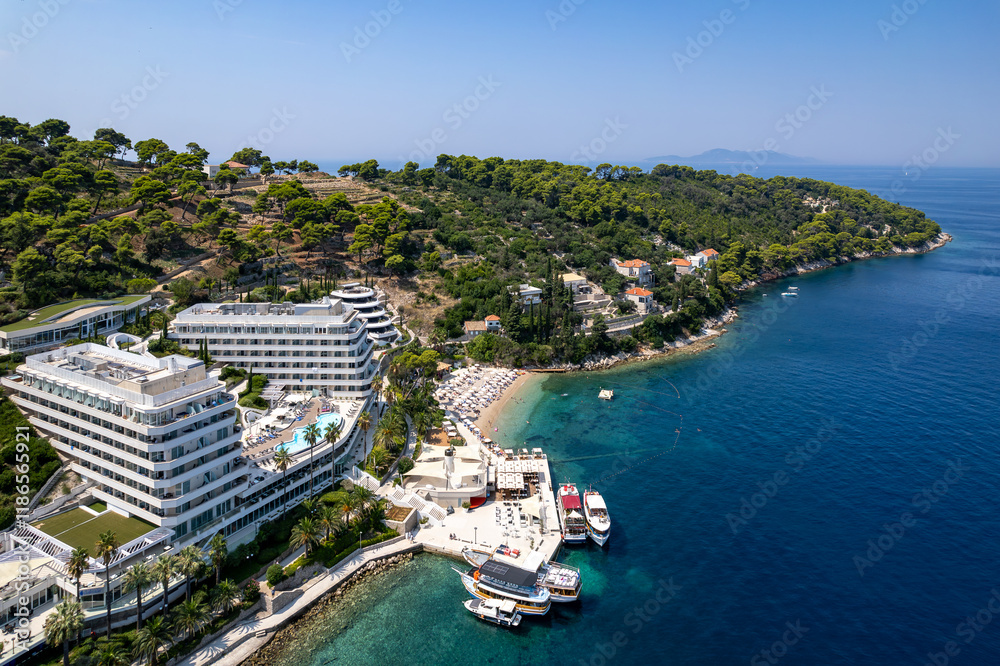 Obraz premium Die Insel Lopud in den Elafiten in Dalmatien an der Dubrovnik Riviera in Kroatien