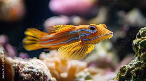 Vibrant Tropical Fish Swimming Among Colorful Coral Reef in Clear Ocean Waters photo