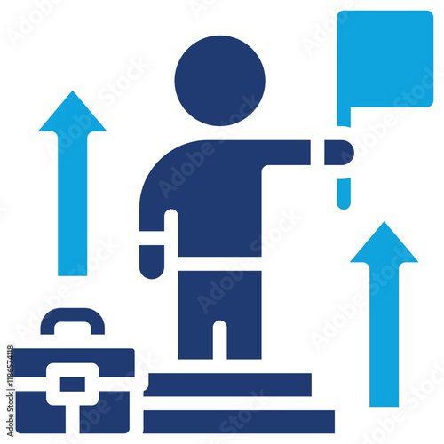 Career Advancement mixed color icon