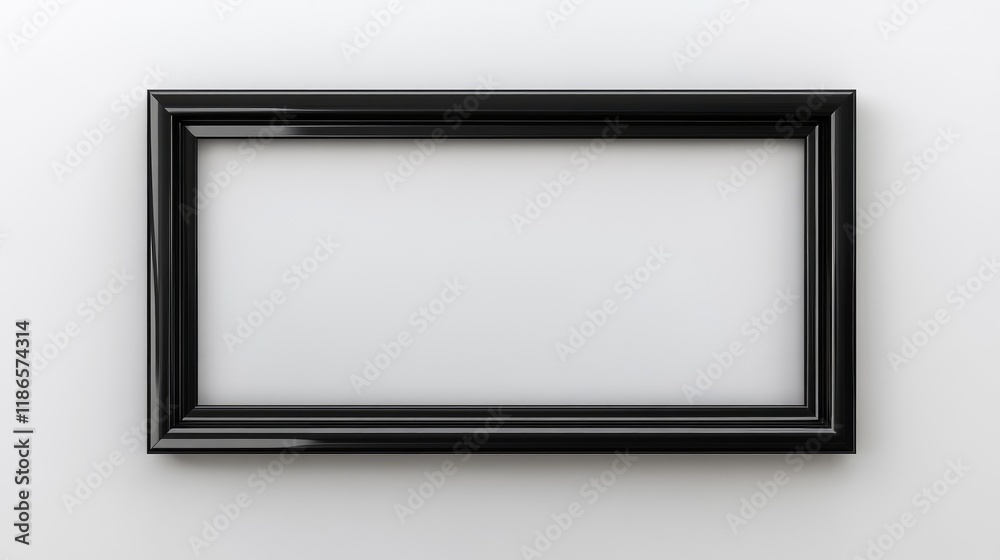 Black TV Bezel Frame Isolated on White Background for Home Theater Interior Design or Advertising Displays Black TV Bezel Frame Isolated on White Background for Home Theater Interior Design or Advertising Displays
