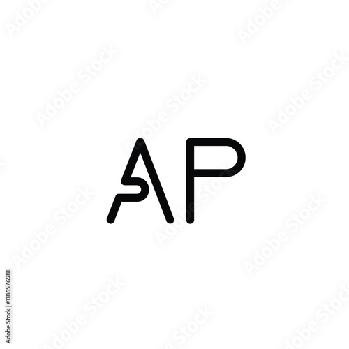 AP text-based logo designed for use across various businesses in a modern vector format offering flexibility and style for branding and identity creation.

