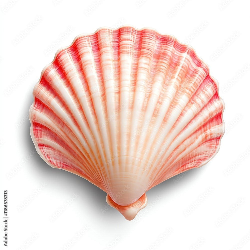 Fototapeta premium A beautifully detailed seashell showcasing intricate patterns and vibrant colors, perfect for beach-themed designs.