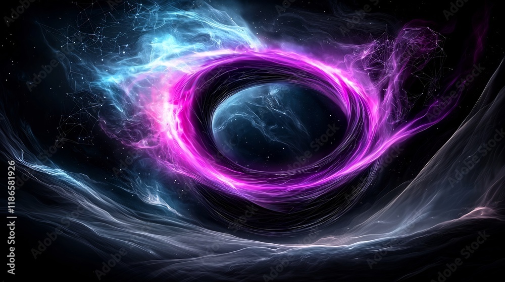 Fototapeta premium Transcendent Light Symphony Quantum Energetic Manifestations in Ethereal Cosmic Radiance A captivating digital painting that portrays a mesmerizing dance of luminous geometric structures