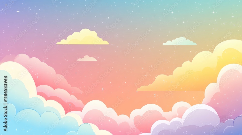 Pastel Cloud Sky Design Template with Soft Colors for Backgrounds and Creative Projects Pastel Cloud Sky Design Template with Soft Colors for Backgrounds and Creative Projects