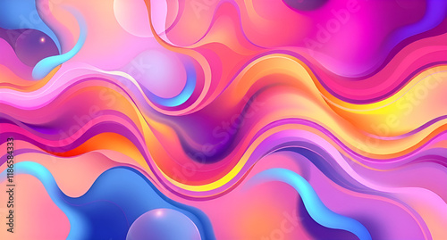Dynamic Abstract Background with Fluid Colours and Geometric Shapes
