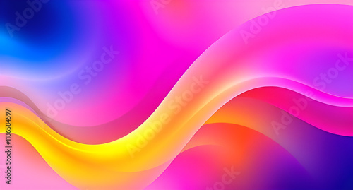 Neon Fusion Abstract Background with Geometric Patterns
