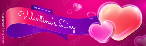 Happy valentines day vector banner background