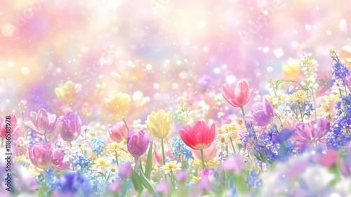 Wildflower Landscape with a Natural Backdrop