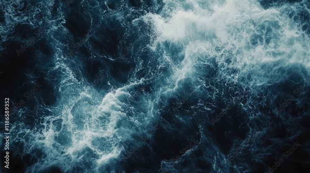 Dynamic ocean waves splashing dramatically creating a powerful backdrop for text and design elements