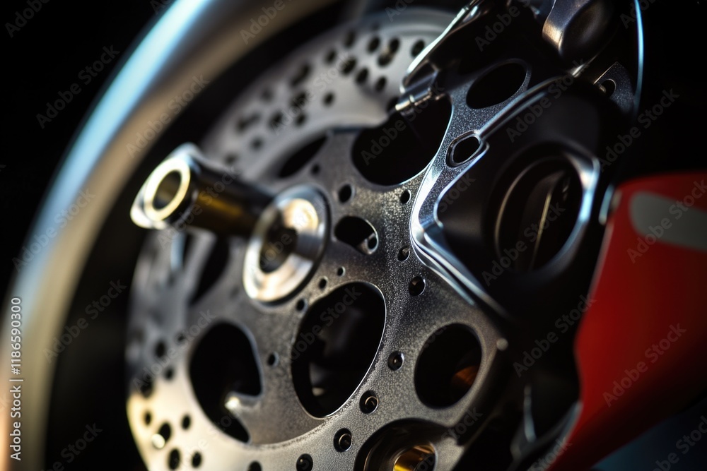 A close-up shot of a motorcycle wheel with intricate details A close-up shot of a motorcycle wheel with intricate details