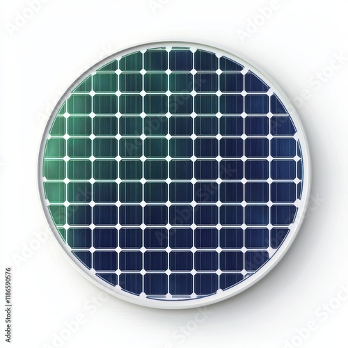 Circular Solar Panel Design with Modern Aesthetic and Vibrant Colors