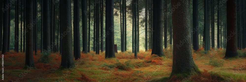 A peaceful forest filled with tall pine trees and lush greenery, inviting tranquility and reflection. A peaceful forest filled with tall pine trees and lush greenery, inviting tranquility and reflection.