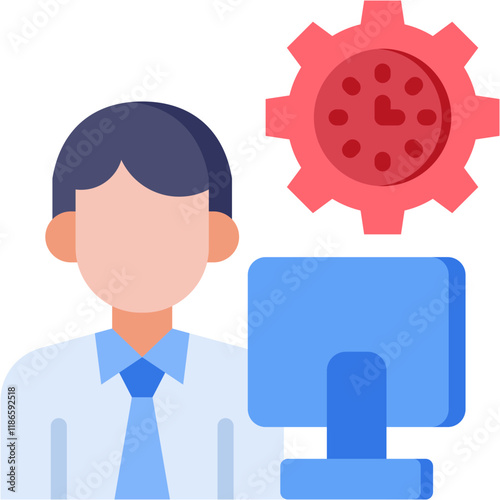 Work Efficiency flat color icon