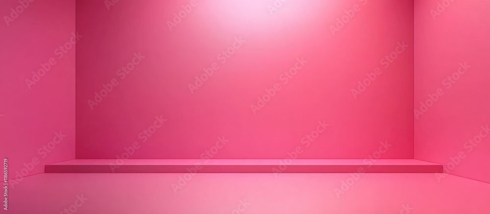 Vibrant pink background with empty wall and floor space ideal for adding text or graphics in a modern design setting Vibrant pink background with empty wall and floor space ideal for adding text or graphics in a modern design setting