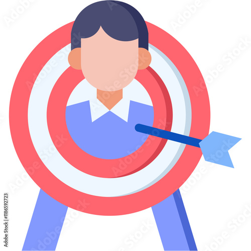Target Candidate flat color icon