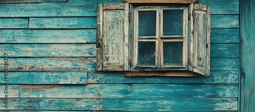 Wallpaper Mural Weathered rustic wooden windows stacked against a distressed house wall perfect for home renovation and vintage decor inspiration. Torontodigital.ca
