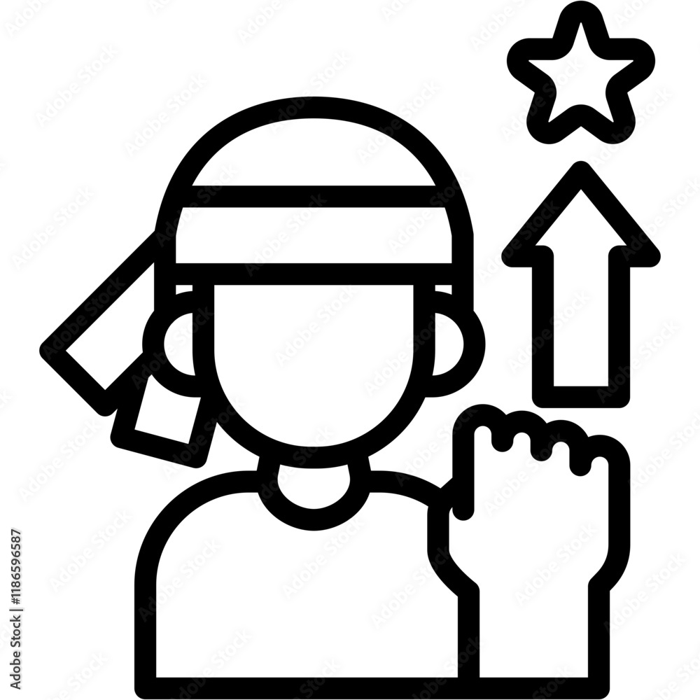 Strong Determination line icon Strong Determination line icon