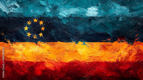 Flagge von deutschland und hinweis auf die demokratie. Wavesong. Illustration