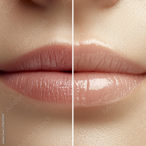 Close-up of lips comparison...