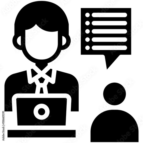 Job Interview glyph icon