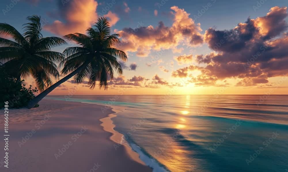 Breathtaking beach, where crystal clear turquoise waters meet the soft, golden sands