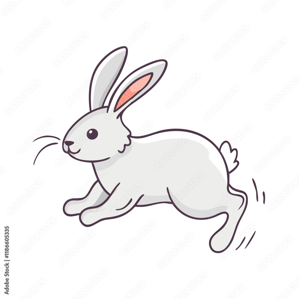 Fototapeta premium rabbit hopping vector icon, pet day vector illustration - simple illustration of rabbit hopping perfect for logos, and pet day-themed designs.