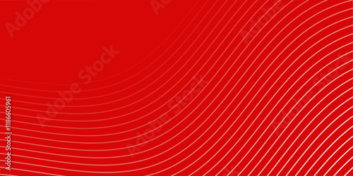 Abstract background with lines and waves. Medium banner size. Element for design. Vector background for brochure, booklet, flyer, poster. Red and white  gradient. Love, Valentine's Day