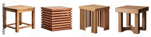 Modular wooden furniture blocks that can be stacked arranged and reconfigured in various ways to create versatile multipurpose surfaces shelves tables stools and other home or office decor elements photo