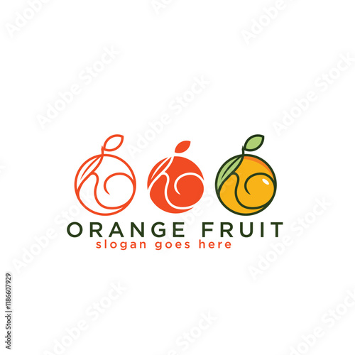Orange fruit logo design Vector icon illustration design