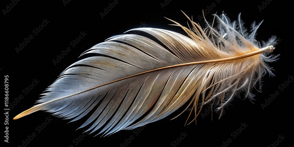 Single Dark Feather, Detailed Macro Photography, Bokeh Background, Nature Texture Single Dark Feather, Detailed Macro Photography, Bokeh Background, Nature Texture