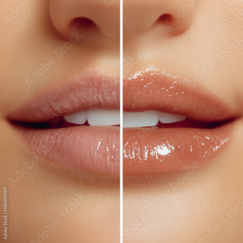 Close-up of lips comparison...