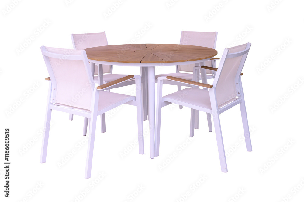 Modern dining table set, wooden top Modern dining table set, wooden top