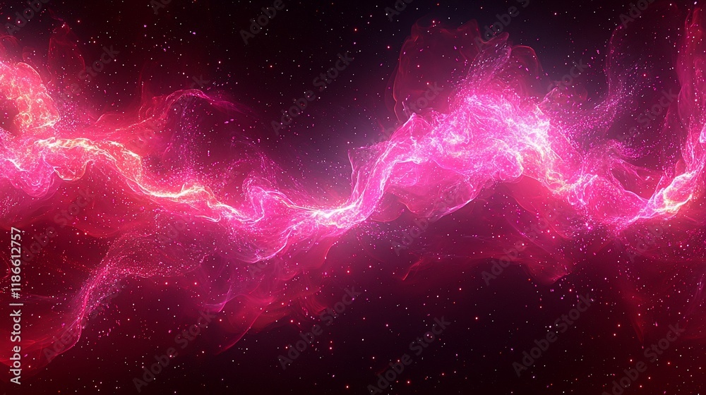 Pink energy wave flowing through space. Pink energy wave flowing through space.