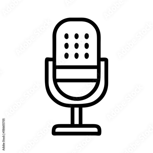 Microphone line icon representing audio recording and communication