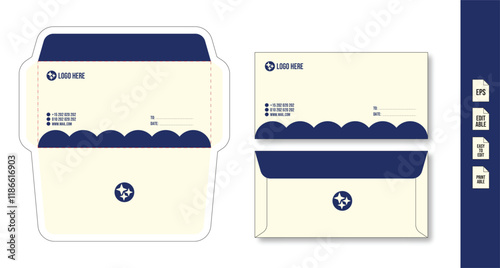 Professional Envelope Stationary Design Featuring Elegant Colors and Branding Layout