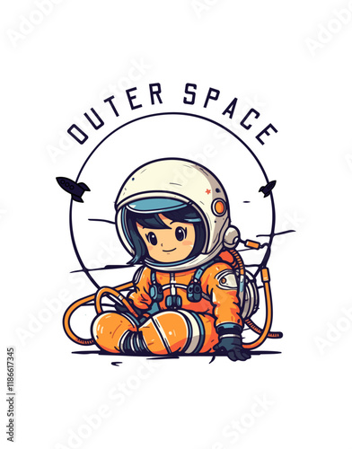 Astronaut T-Shirt design vector style