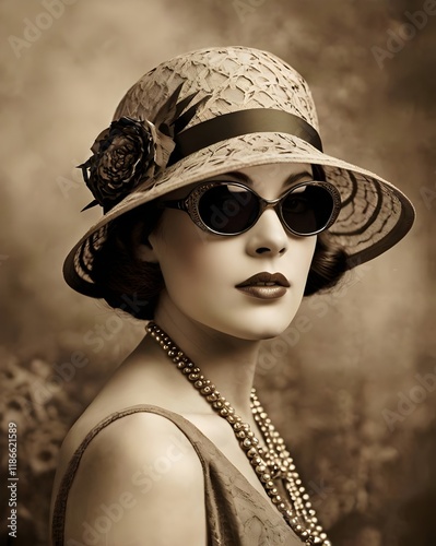 vintage woman 1920s flapper classic beauty fashion