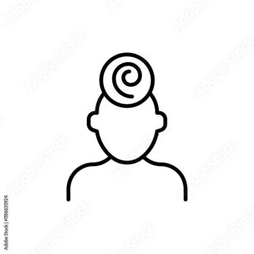 Hypnotherapy outline icons, minimalist vector illustration ,simple transparent graphic element .Isolated on white background
