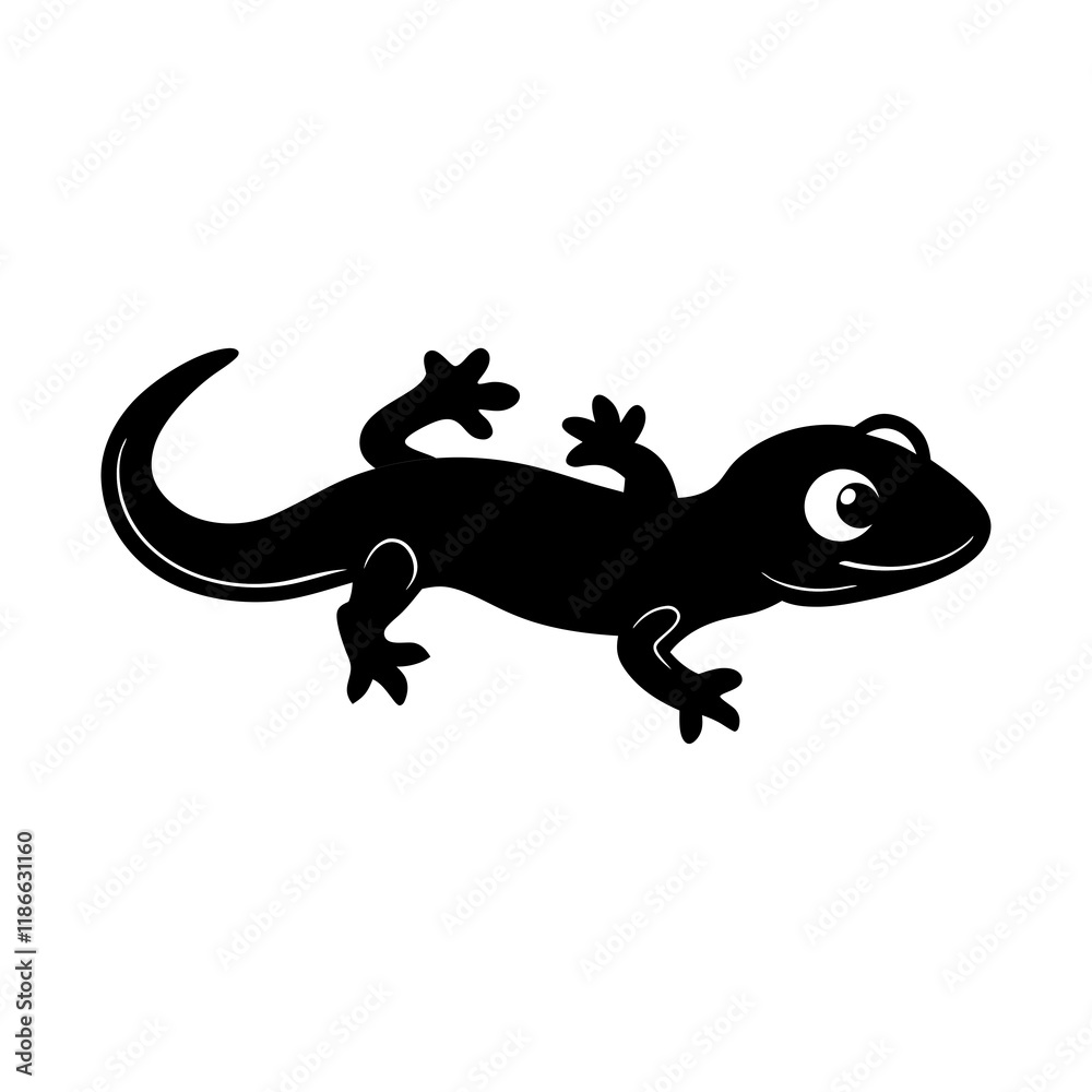 Salamander cartoon vector silhouette Salamander cartoon vector silhouette