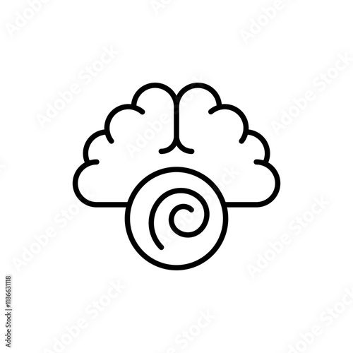 Hypnotherapy outline icons, minimalist vector illustration ,simple transparent graphic element .Isolated on white background
