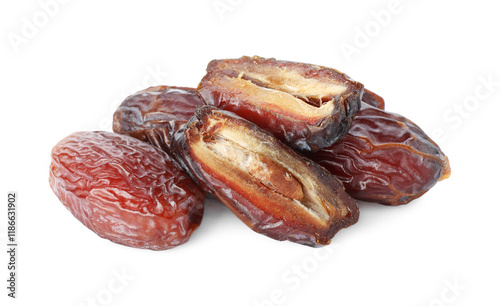 Wallpaper Mural Many tasty dried dates isolated on white Torontodigital.ca