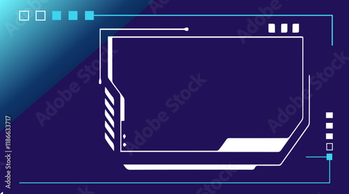 Vector illustration of futuristic HUD elements, digital interfaces, and tech components. Ideal for cyberpunk themes, game design, sci-fi projects, and technology-focused visuals