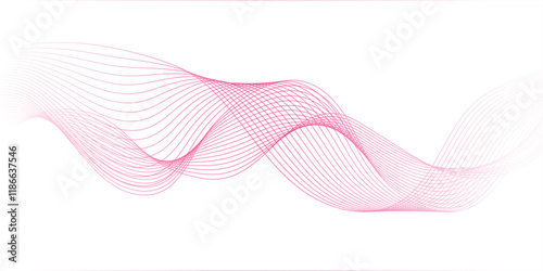  abstract wave element for design pink and white. Design template for cover, business. Abstract dynamic color lines, waves. Vector geometric backgrounds.