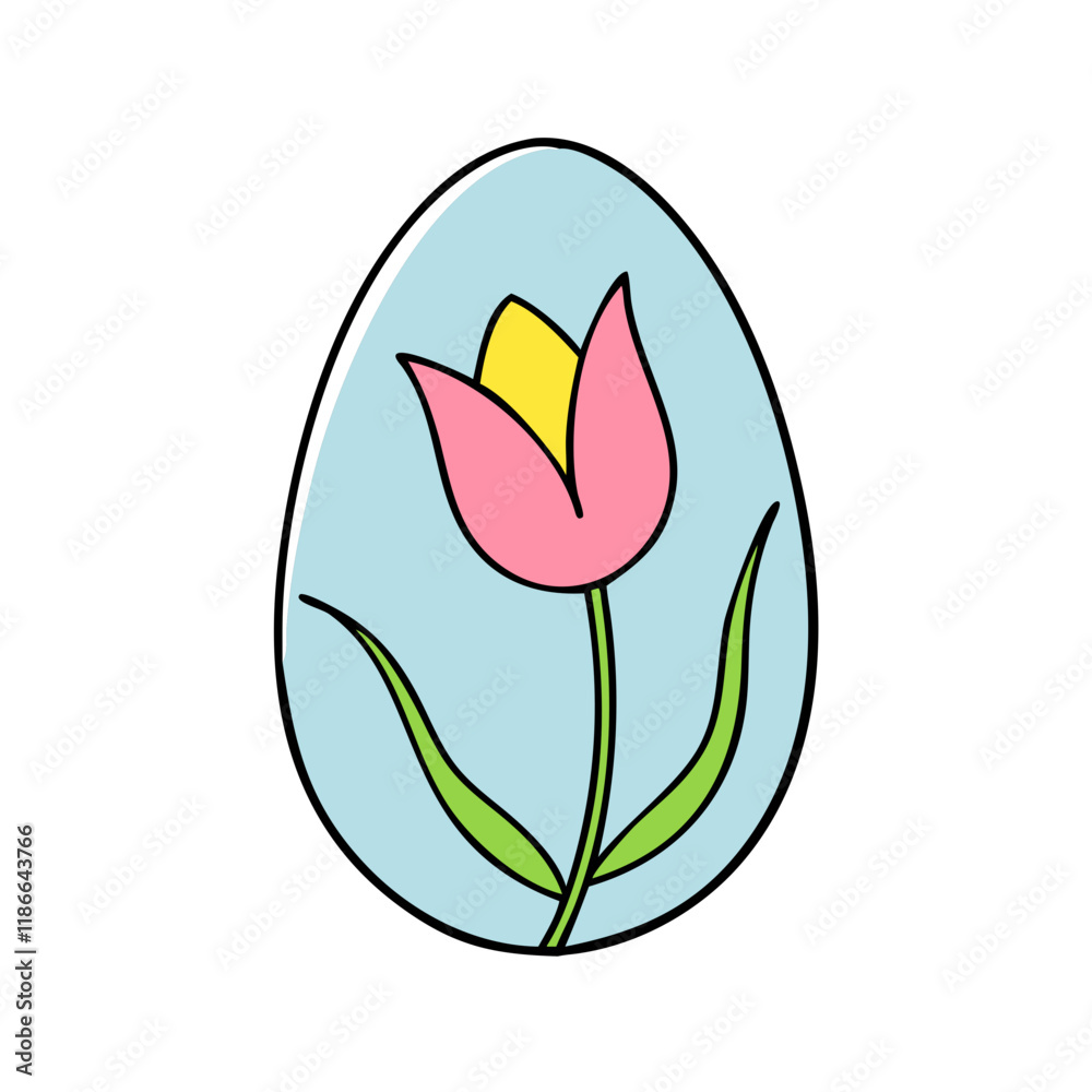 hand painted tulip egg vector icon, easter vector illustration - simple illustration of hand painted tulip egg perfect for logos, and easter-themed designs. hand painted tulip egg vector icon, easter vector illustration - simple illustration of hand painted tulip egg perfect for logos, and easter-themed designs.