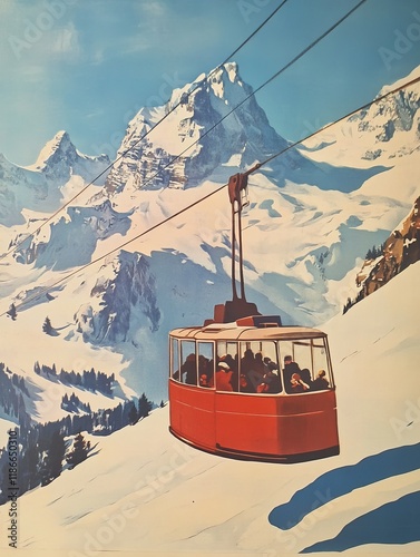 A vintage travel poster for winter sports