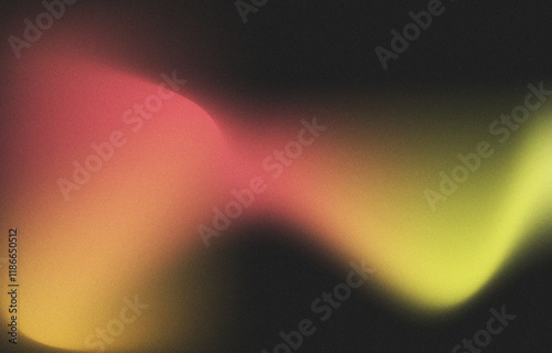 Orange light red yellow glow grainy abstract background. 4K Digital grainy gradient. Grainy black noise texture poster header cover wallpaper banner backdrop design template