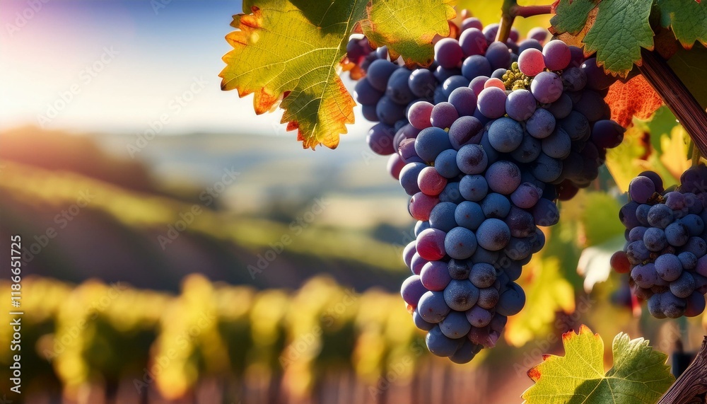 Fototapeta premium close up of ripe grape in winery in east devon